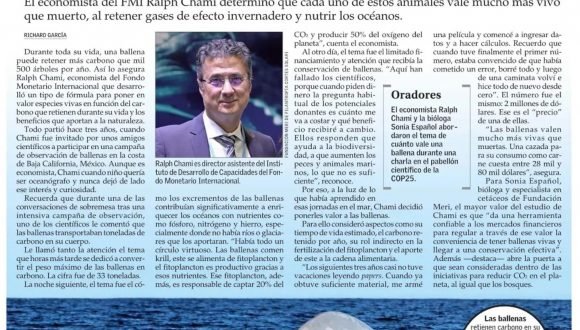 [El Mercurio] La conservación de las ballenas ayuda a reducir emisiones de CO2